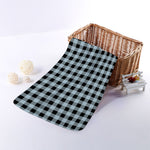 Steel Blue And Black Buffalo Check Print Towel