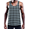 Steel Blue And Black Buffalo Check Print Men's Workout Tank Top