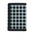 Steel Blue And Black Buffalo Check Print Trifold Wallet