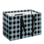 Steel Blue And Black Buffalo Check Print Utility Tote Bag