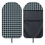 Steel Blue And Black Buffalo Check Print Waterproof Car Seat Cover