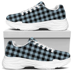 Steel Blue And Black Buffalo Check Print White Chunky Shoes