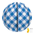 Steel Blue And White Gingham Print Basketball