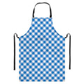 Steel Blue And White Gingham Print Bib Apron With Pocket