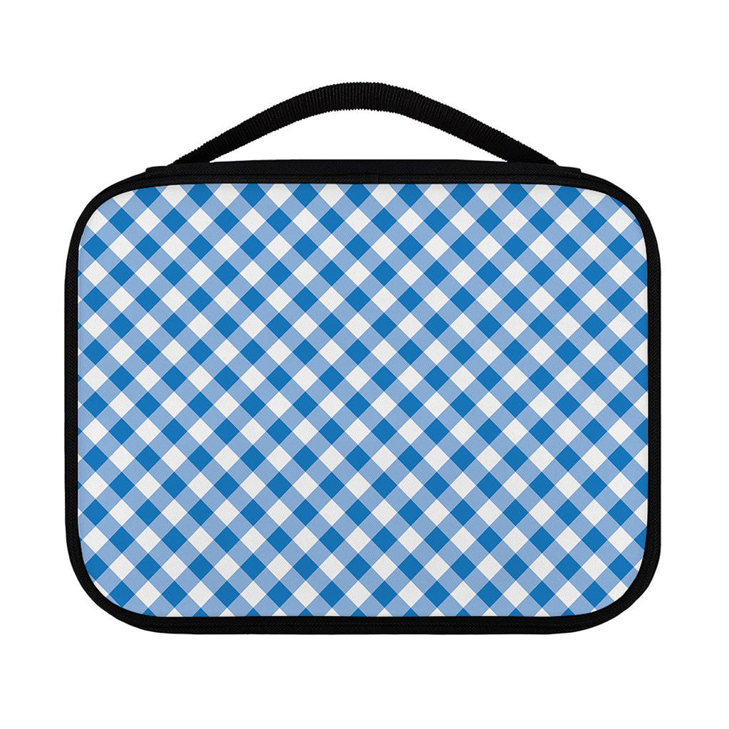 Steel Blue And White Gingham Print Classic Bible Case