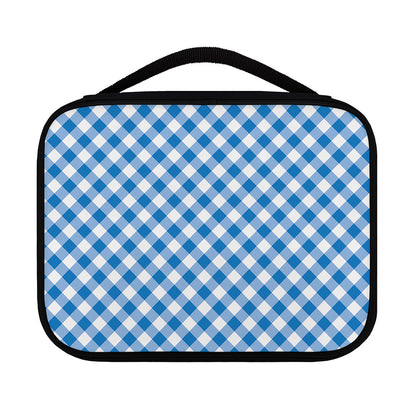 Steel Blue And White Gingham Print Classic Bible Case