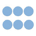 Steel Blue And White Gingham Print Coaster Set
