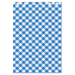 Steel Blue And White Gingham Print Curtain
