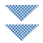 Steel Blue And White Gingham Print Dog Bandana