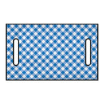 Steel Blue And White Gingham Print Golf Cart Seat Cover
