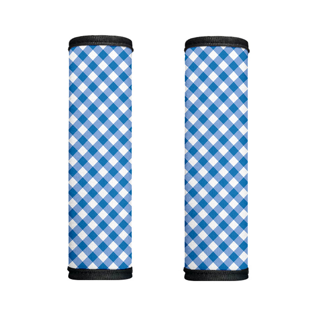 Steel Blue And White Gingham Print Handle Covers