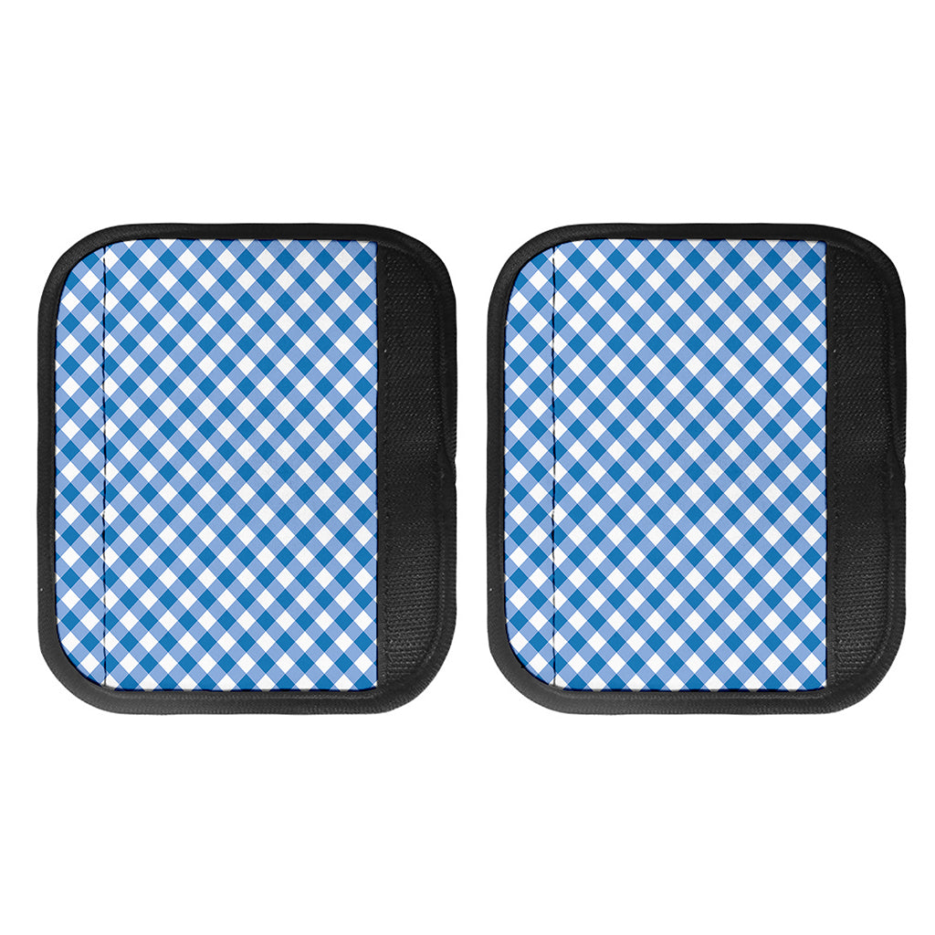 Steel Blue And White Gingham Print Handle Covers