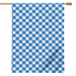 Steel Blue And White Gingham Print House Flag