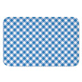 Steel Blue And White Gingham Print Indoor Door Mat