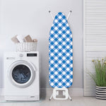 Steel Blue And White Gingham Print Ironing Board Cover