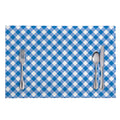 Steel Blue And White Gingham Print Placemat