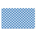 Steel Blue And White Gingham Print Polyester Doormat