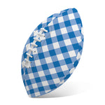 Steel Blue And White Gingham Print Rugby Ball