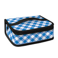Steel Blue And White Gingham Print Small Lunch Bag