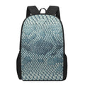 Steel Blue Snakeskin Print 17 Inch Backpack