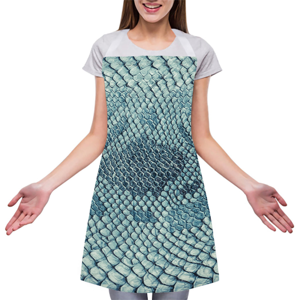 Steel Blue Snakeskin Print Adjustable Apron