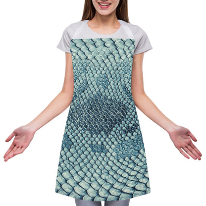 Steel Blue Snakeskin Print Adjustable Apron
