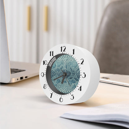 Steel Blue Snakeskin Print Alarm Clock