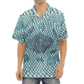 Steel Blue Snakeskin Print Aloha Shirt