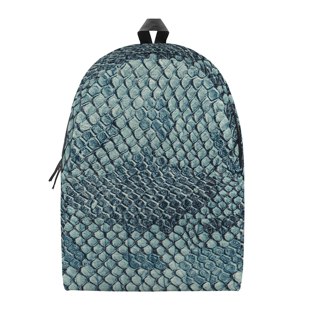 Steel Blue Snakeskin Print Backpack
