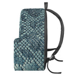 Steel Blue Snakeskin Print Backpack