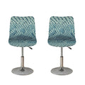 Steel Blue Snakeskin Print Bar Stool Covers