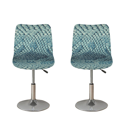 Steel Blue Snakeskin Print Bar Stool Covers