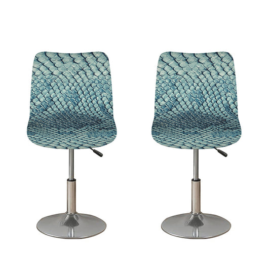 Steel Blue Snakeskin Print Bar Stool Covers