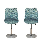 Steel Blue Snakeskin Print Bar Stool Covers
