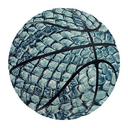 Steel Blue Snakeskin Print Basketball