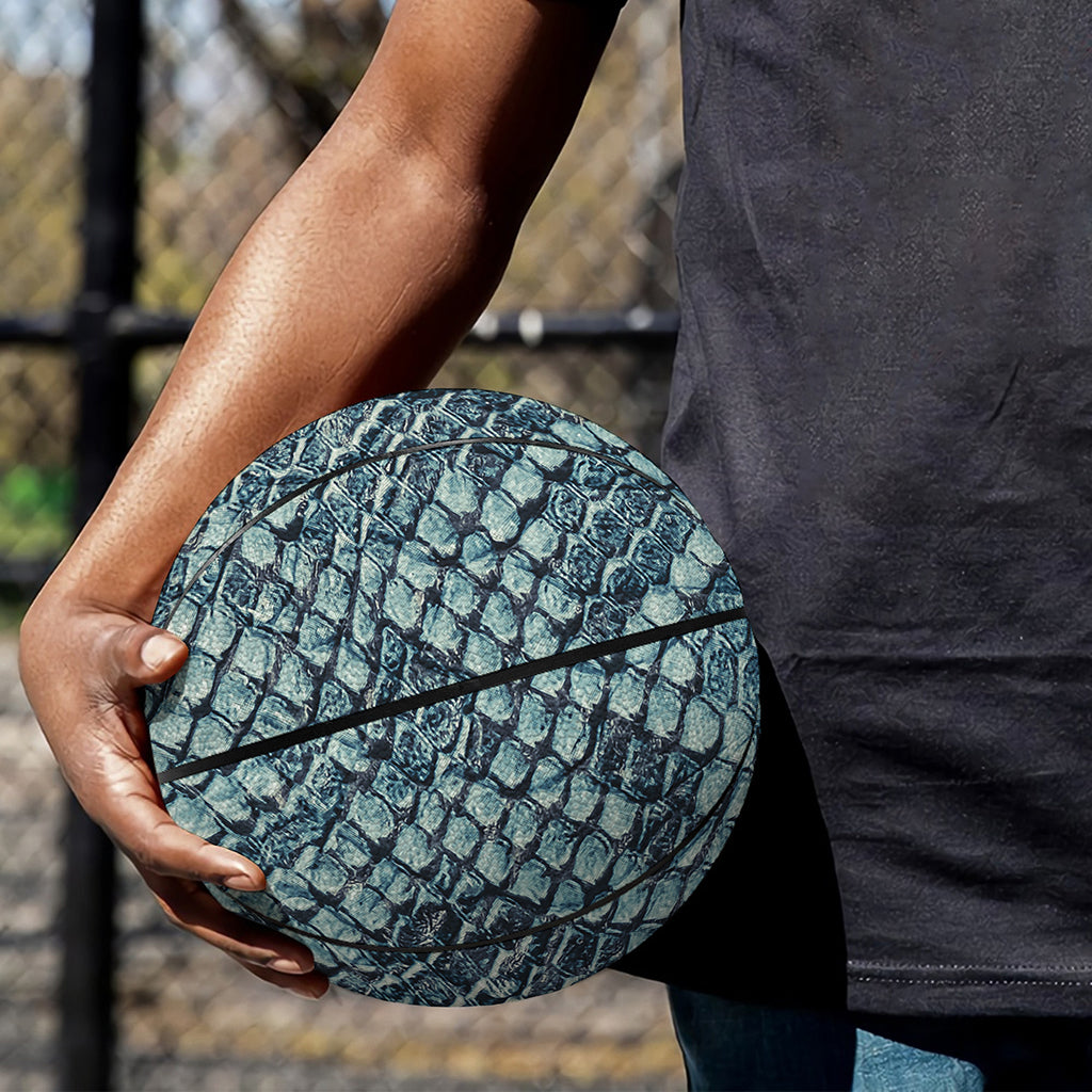 Steel Blue Snakeskin Print Basketball