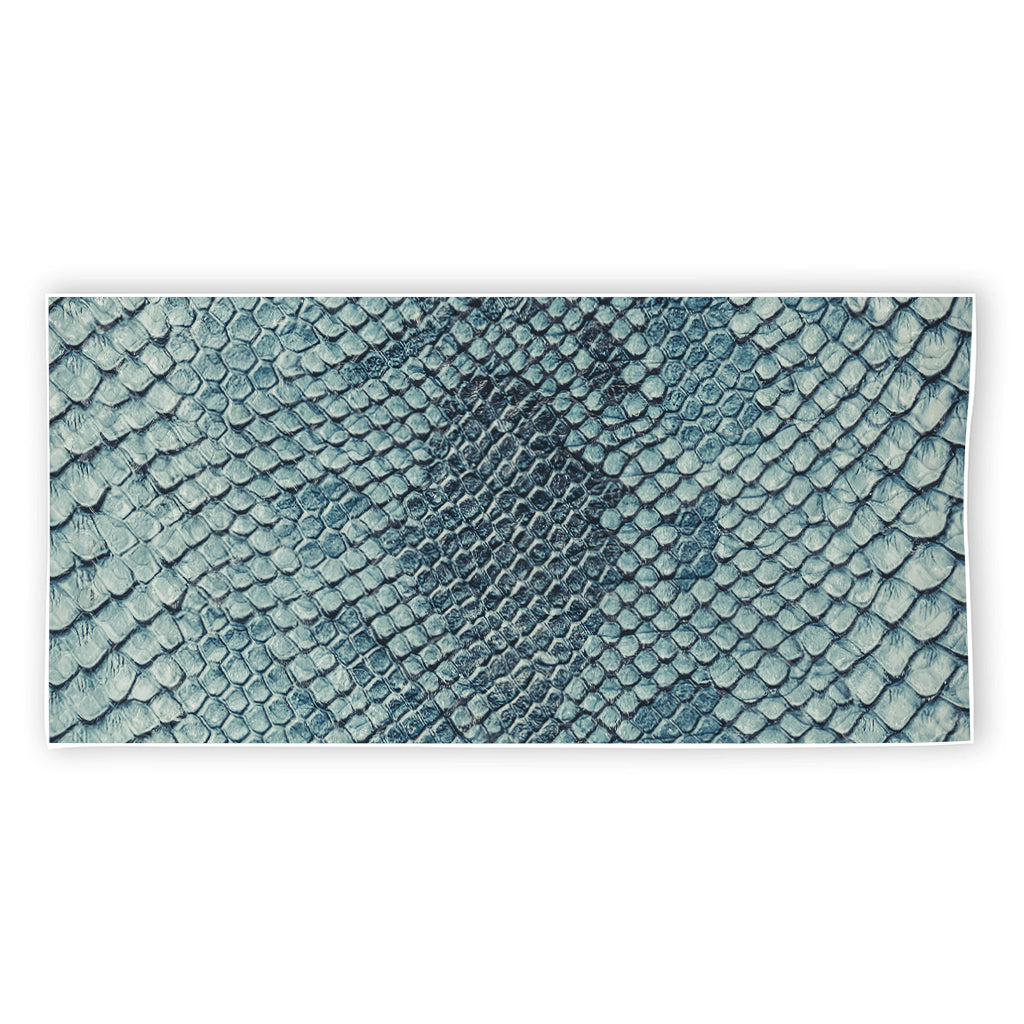 Steel Blue Snakeskin Print Beach Towel