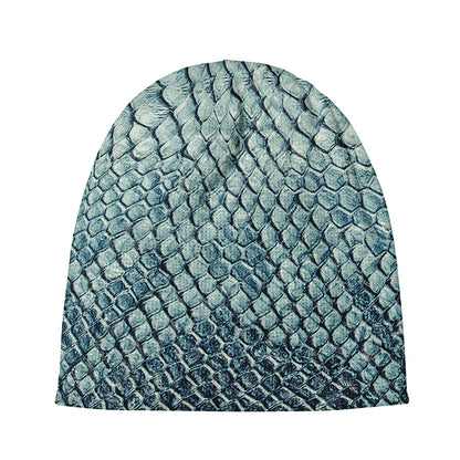 Steel Blue Snakeskin Print Beanie