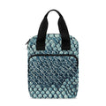 Steel Blue Snakeskin Print Bible Tote Bag