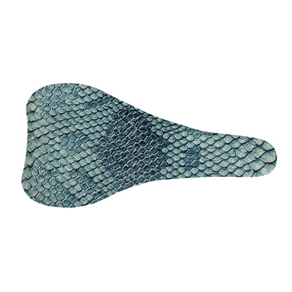 Steel Blue Snakeskin Print Bicycle Seat Cover