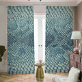Steel Blue Snakeskin Print Dimout Pencil Pleat Curtains