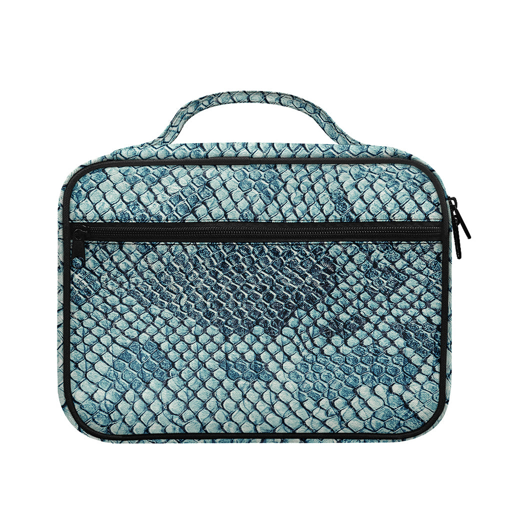 Steel Blue Snakeskin Print Briefcase Bible Bag