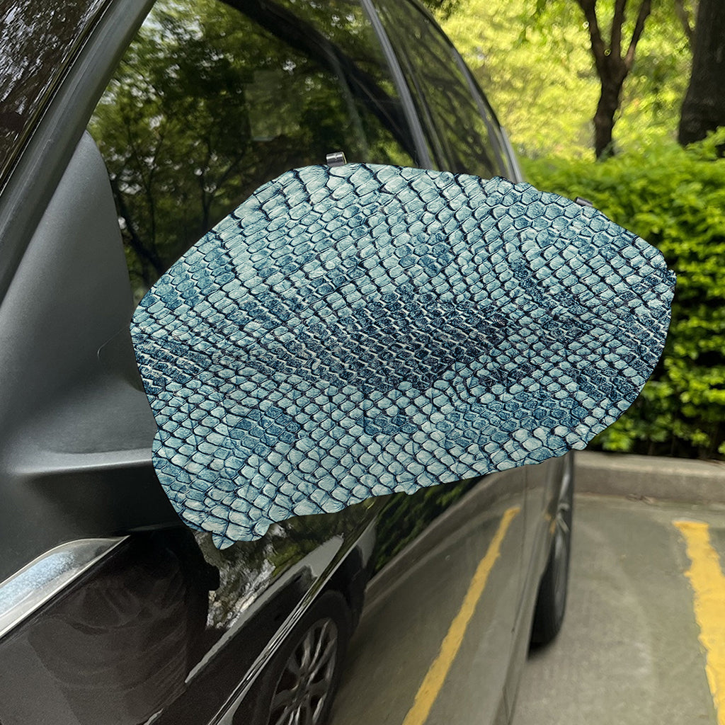 Steel Blue Snakeskin Print Car Side Mirror Covers