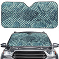 Steel Blue Snakeskin Print Car Windshield Sun Shade