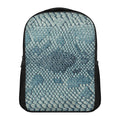 Steel Blue Snakeskin Print Casual Backpack