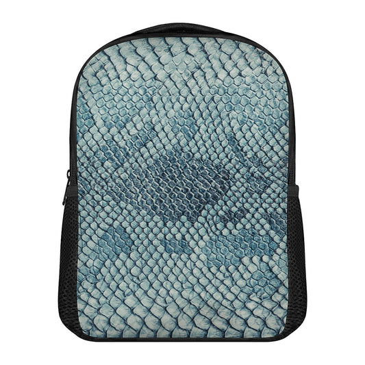 Steel Blue Snakeskin Print Casual Backpack