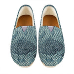 Steel Blue Snakeskin Print Casual Shoes