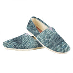 Steel Blue Snakeskin Print Casual Shoes