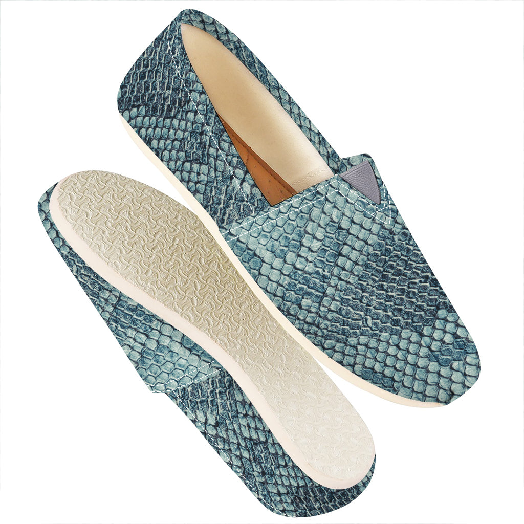 Steel Blue Snakeskin Print Casual Shoes