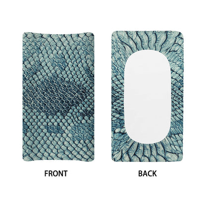 Steel Blue Snakeskin Print Changing Pad Cover